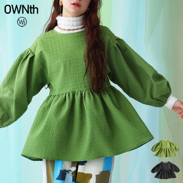 ジャガードペプラムトップス レディース トップス 送料無料・(500)メール便可 冬新作