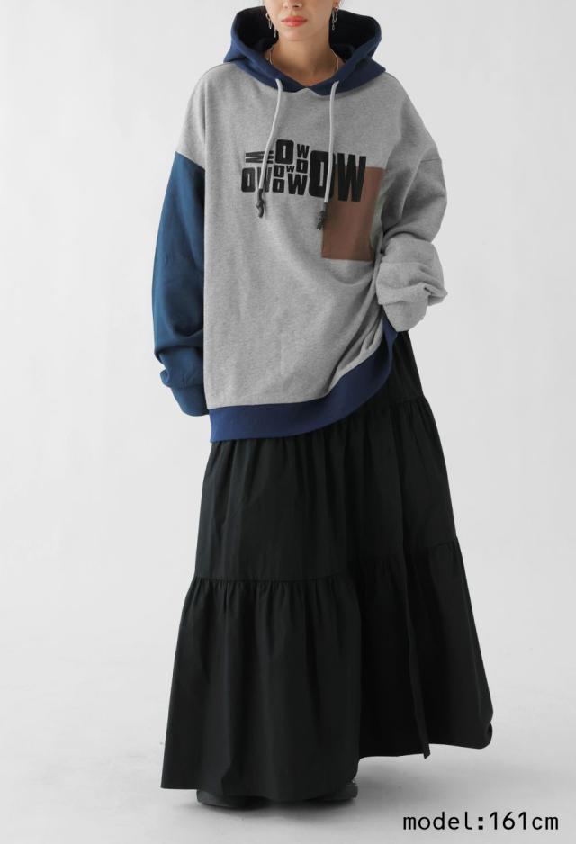 切替 ロゴ フーディー ユニセックス オーバーサイズ 送料無料・メール便不可 秋新作