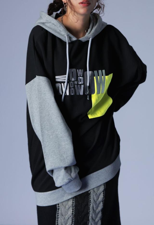 切替 ロゴ フーディー ユニセックス オーバーサイズ 送料無料・メール便不可 秋新作