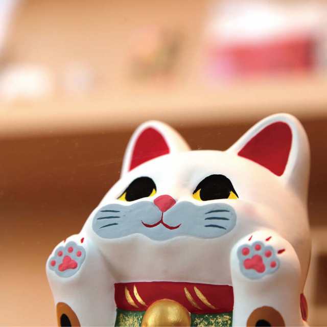 ぺったり招き猫 全2色 縁起物 猫グッズ 和雑貨 インテリア 癒しグッズ