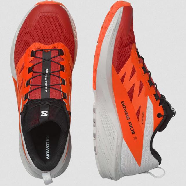 サロモン センスライド 5 26.5cm Lロック×Sオレンジ #L47046200 送料無料 SENSE RIDE 5 Lunar Rock/Shocking Orange/Fiery Red