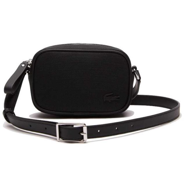 ラコステ デイリーライフスタイル ラウンドスクエアスモールショルダーバッグ ブラック 16×11×6cm #NF4253DB-000 LACOSTE