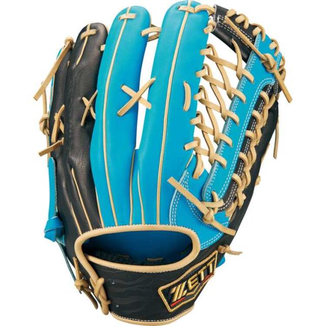 ゼット 軟式野球グラブ 外野手用 プロステイタス 挟み捕りタイプ LH(右投げ用) サックス×ブラック #BRGB32247-4119 送料無料