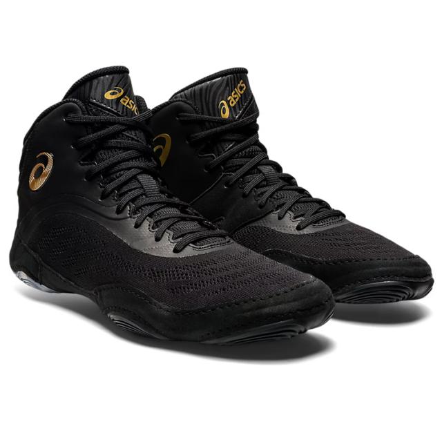 アシックス スプリットエリート レスリングシューズ 26.5cm ブラック×ピュアゴールド #1081A050-002 SPLIT ELITE ASICS の通販は