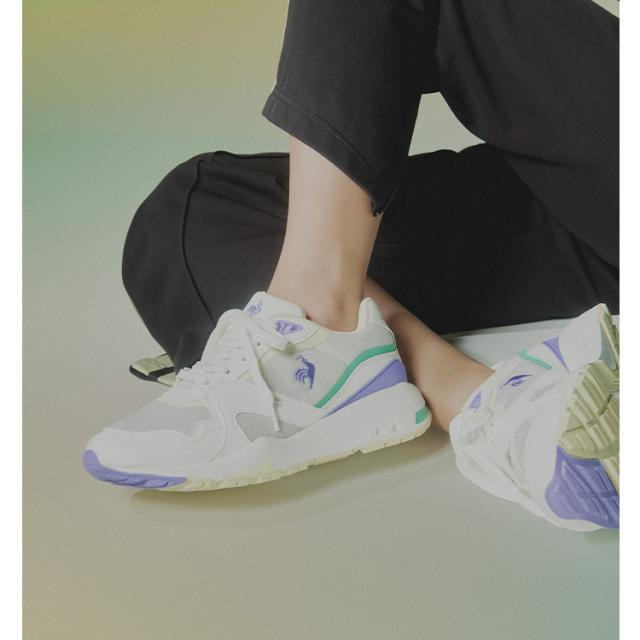 ルコックスポルティフ LCS R 806 レディース 24.0cm ホワイト×ラベンダー #QL1VJC05WL LE COQ SPORTIF