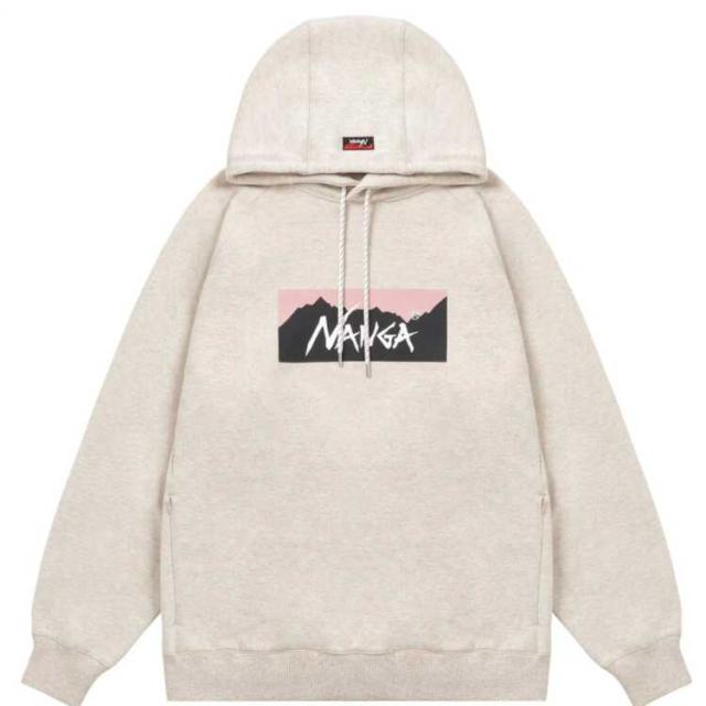 ナンガ エコハイブリッドボックスロゴスウェットフーディー(メンズ) L オートミール×ピンク #N0000124-OATMEALPINK NANGA の通販は 10,439円