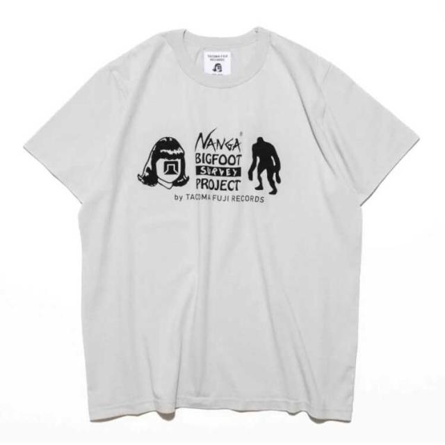 ナンガ×タコマフジレコード ビッグフットサーベイプロジェクト ロゴティー(メンズ) S アイスグレー #N0000837 送料無料 NANGA