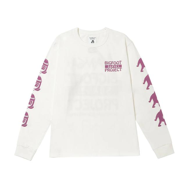 ナンガ×タコマフジレコード ビックフット サーベイ プロジェクトロゴ ロングスリーブティー(ユニセックス) L ホワイト #N0003116