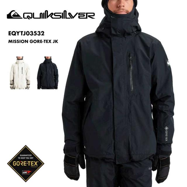 QUIKSILVER/クイックシルバー メンズ GORE-TEX スノージャケット MISSION GORE-TEX JK 2025-26 EQYTJ03532 スノーウェア スノー スキー スノボ スノーボード ウインタースポーツ パウダースカート 連結用ループ パスポケット ゴーグルポケット 男性用