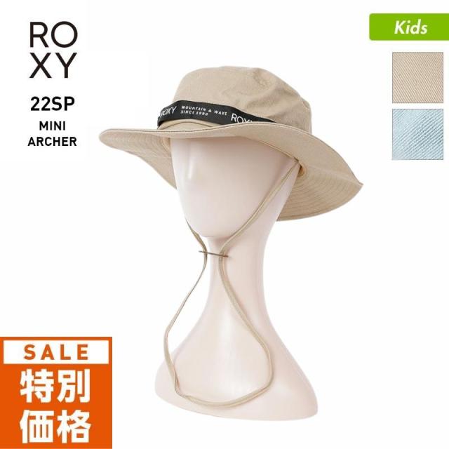 ROXY/ロキシー キッズ サファリハット アウトドアハット サーフハット 頭周り53cm ストラップ付き 紫外線対策 帽子 ぼうし THT221126