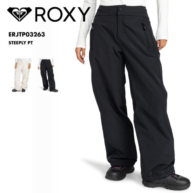 ROXY/ロキシー レディース スノーウェア パンツ STEEPLY PT 2024-25  スキー スノボ ルーズシルエット メンズライク ウエスト調節  ERJTP03263