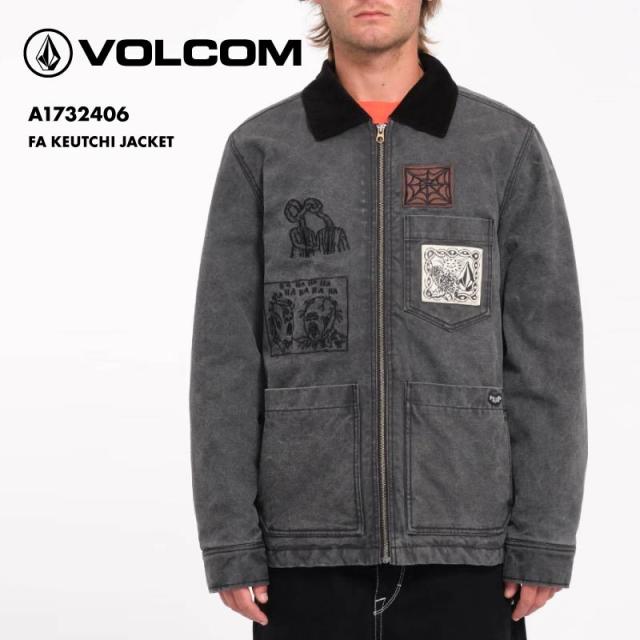 VOLCOM/ボルコム メンズ ジャケット FA KEUTCHI JACKET 2024 FALL リラックスフィット ミドル丈 コーデュロイ襟 ジップフロント ウエストポケット  A1732406