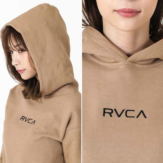 RVCA ショート丈 長袖 フード付 プルパーカー size:S