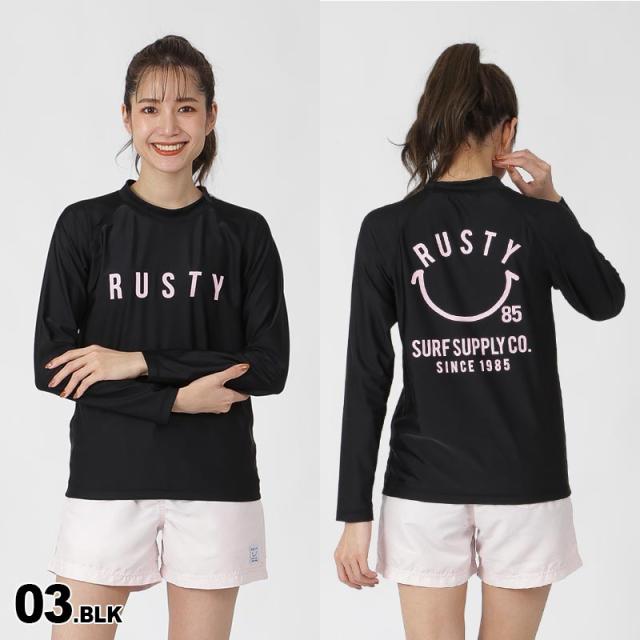 RUSTY（ラスティ）_レディース_長袖シャツ【ブラック(PEW)】_955100 RUSTY/ラスティ レディース 長袖 ラッシュガード Tシャツ ティー