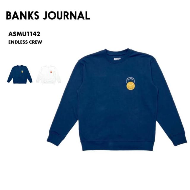 BANKS JOURNAL/バンクスジャーナル メンズ トレーナー ENDLESS CREW 2024 FALL 長袖 長そで クルーネックスウェット 秋冬 おしゃれ かっこいい  ASMU1142