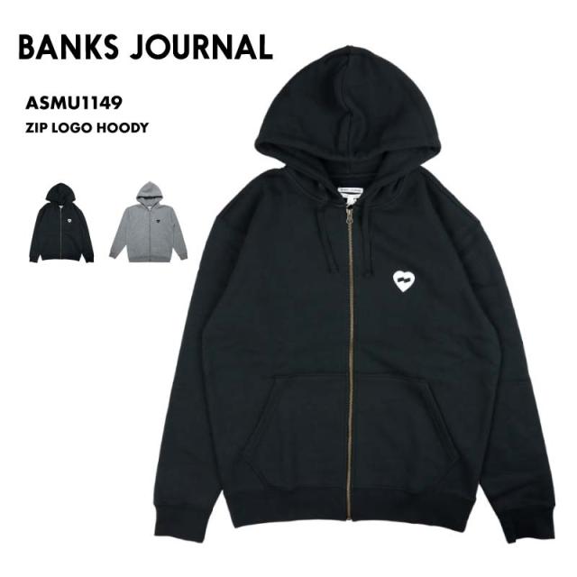 BANKS JOURNAL/バンクスジャーナル メンズ ジップパーカー ZIP LOGO HOODY 2024 FALL 長袖 長そで 秋冬 フード付き フーディ ジップフード  ASMU1149