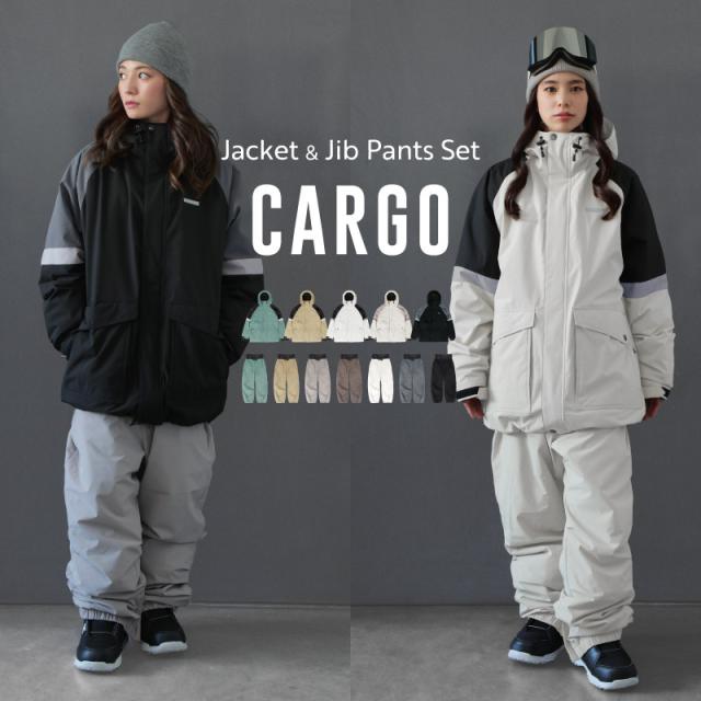 ≪25-26新作≫ スキーウェア スノーボードウェアレディース セットアップ 上下セット スノボウェア ボードウェア スノーウェア ジブ パンツ カーゴ ジャケット スキー 防寒 撥水 防風 雪山 ルーズシルエット ビッグシルエット ICEPARDAL/アイスパーダル PISET-46PJB_ICE