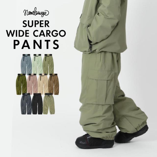 ≪25-26新作≫ スキーウェア スノーボードウェア メンズ レディース パンツ単品 スノボウェア ボードウェア スノーウェア カーゴパンツ 中綿 ズボン ボトムス 下 スキー アウトドア 雪 スノー 防寒 撥水 防風 雪山 namelessage/ネームレスエイジ age-755