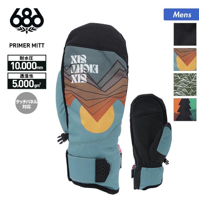686/シックスエイトシックス メンズ スノーミトングローブ M2WGLV115 スマホ対応 スマホ対応 グローブ スノーボード 防寒 手袋 コード付