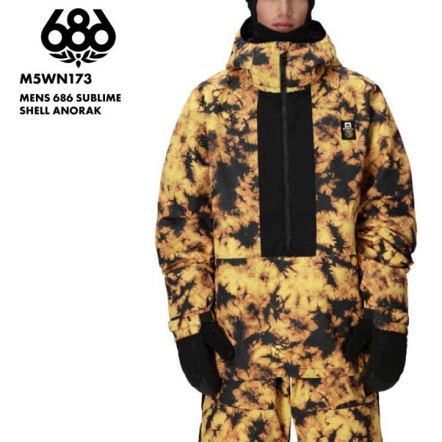 686/シックスエイトシックス メンズ スノージャケット MENS 686 SUBLIME SHELL ANORAK 2025-26 WINTER M5WN173 スノーウェア スノーボードウェア スノボウェア スキーウェア 上着 アウター 防寒 パウダースカート ヘルメット対応 ブランド 男性用