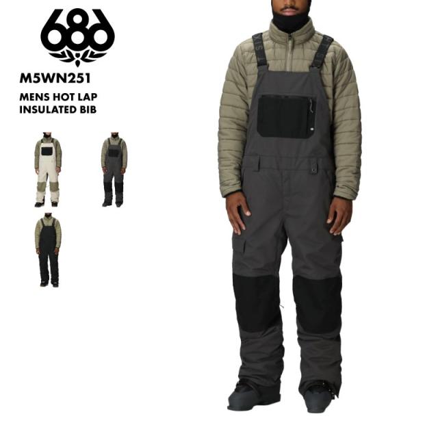 686/シックスエイトシックス メンズ スノービブパンツ MENS HOT LAP INSULATED BIB 2025-26 WINTER M5WN251 スノーウェア スノーボードウェア スノボウェア スキーウェア ズボン パンツ 防寒 耐水 ブーツゲイター ブランド 男性用