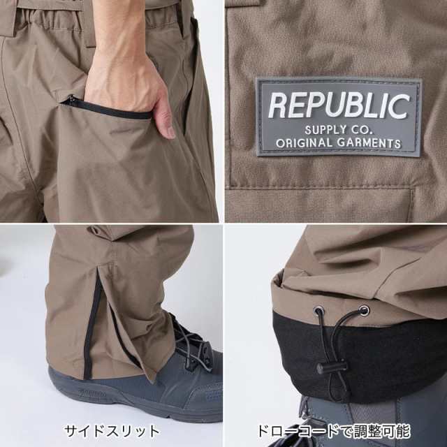 新品】REPUBLIC カーキ スノーボードウェア M 上下 リパブリック