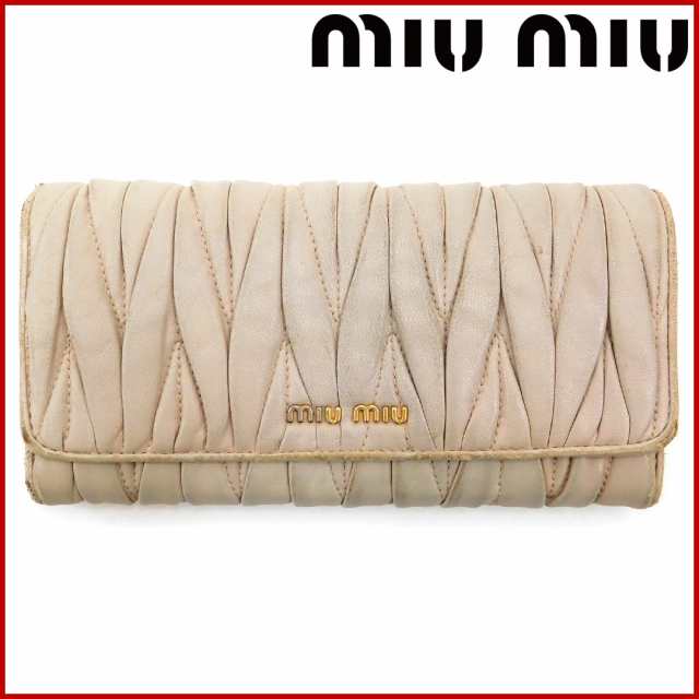 ミュウミュウ 財布 Miumiu 長財布 マテラッセ ピンク 人気 即納 中古 Xの通販はau Pay マーケット Brands