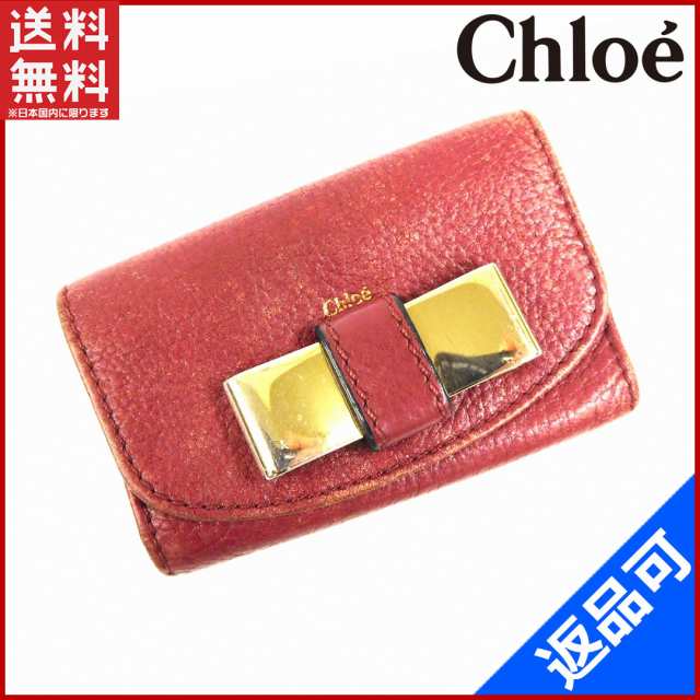 クロエ キーケース Chloe キーケース 6連キーケース 男女兼用 ワインレッド 即納 【中古】 X10809｜au PAY マーケット