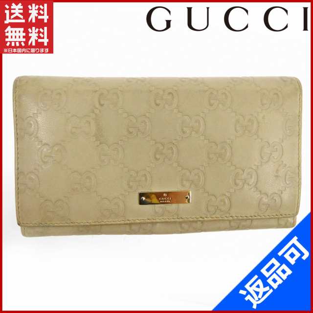 グッチ 財布 GUCCI 長財布 ベージュ 即納 【中古】 X10810｜au PAY マーケット