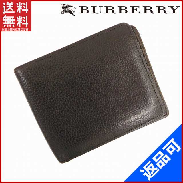 小物 安い 新品 バーバリー BURBERRY 二つ折り 財布 ブラウン 箱保存袋
