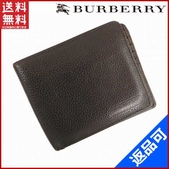 バーバリー 財布 BURBERRY 二つ折り財布 ブラウン 即納 【中古