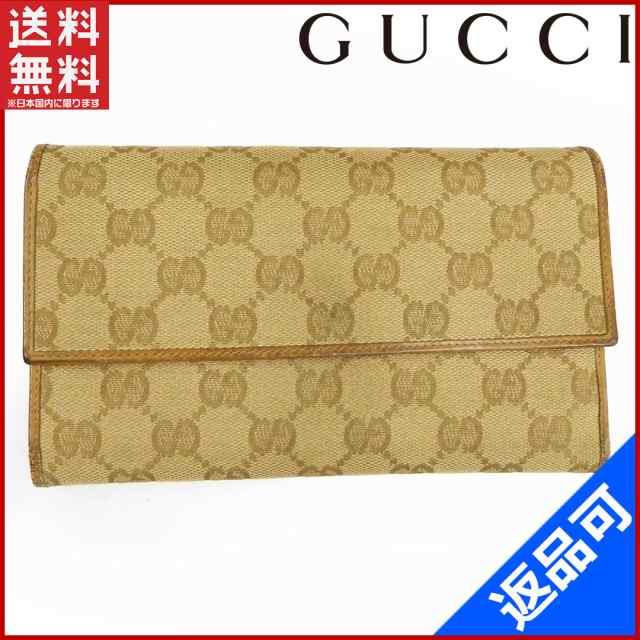 グッチ 財布 GUCCI 長財布 ベージュ 即納 【中古】 X11205