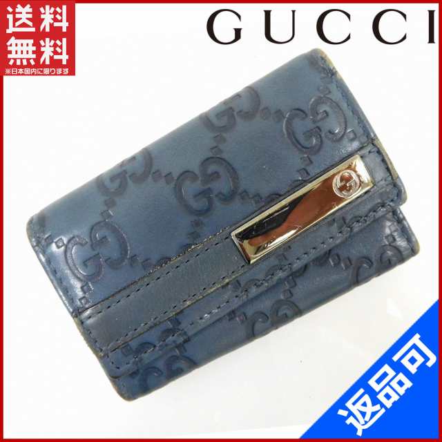 グッチ キーケース GUCCI キーケース 6連キーケース ブルー 即納 【中古】 X11733