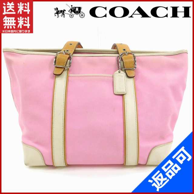 コーチ バッグ Coach ショルダーバッグ ピンク ホワイト 即納 中古 X115の通販はau Pay マーケット Brands