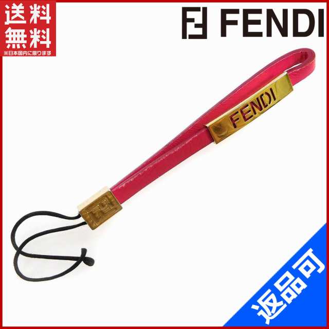 フェンディ 携帯ストラップ FENDI 携帯ストラップ 男女兼用 ピンク 即納 【中古】 X11958