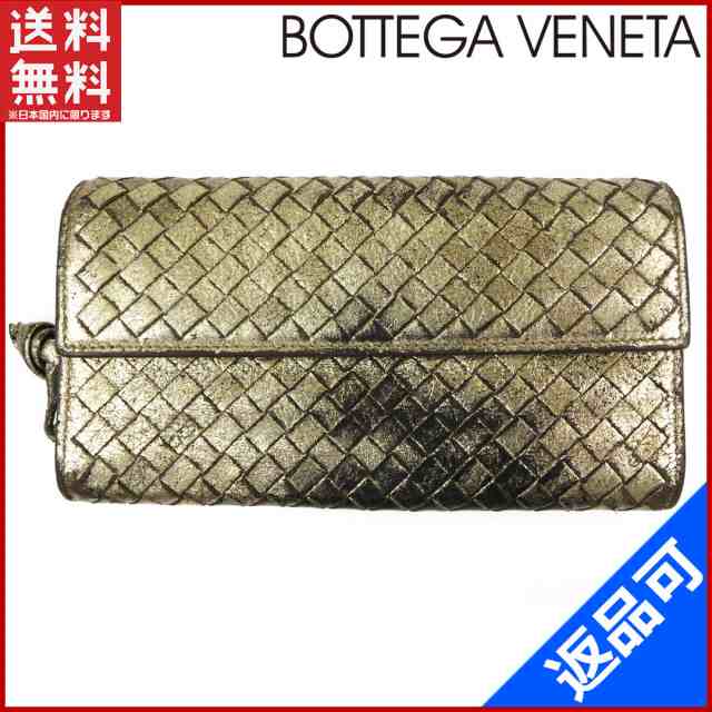 ボッテガ・ヴェネタ 財布 BOTTEGA VENETA 長財布 イントレチャート シルバー系 即納 【中古】 X12298｜au PAY マーケット