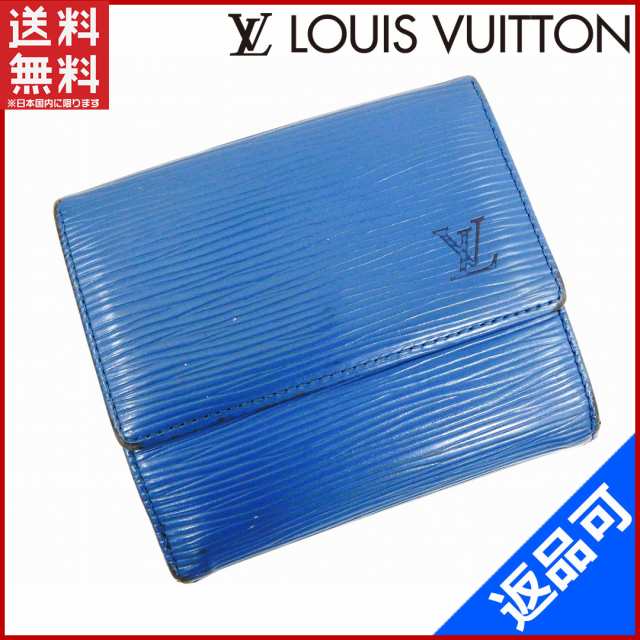 ルイヴィトン 財布 LOUIS VUITTON 二つ折り財布 Wホック財布 ブルー 人気 即納 【中古】 X12535｜au PAY マーケット