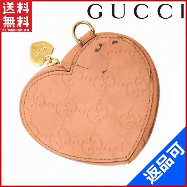 グッチ 財布 GUCCI コインケース ハート型 ピンク 即納 【中古