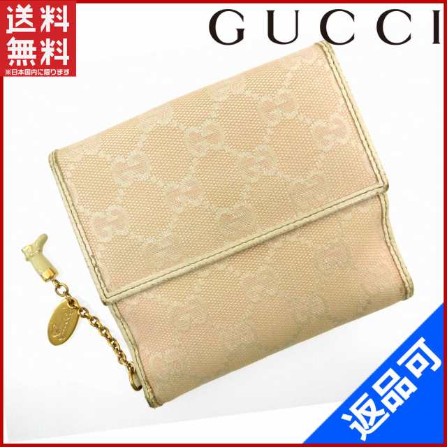 グッチ 財布 Gucci 二つ折り財布 Wホック財布 ブーツチェーンチャーム付 ホワイト ピンク 即納 中古 Xの通販はau Pay マーケット Brands