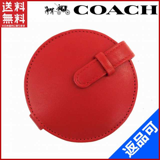 コーチ ミラー COACH ミラー 鏡 レッド 即納 【中古】 X15367