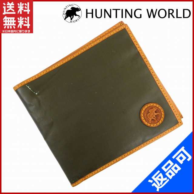 ハンティングワールド 財布 HUNTING WORLD 二つ折り札入れ グリーン 即納 【中古】 X15390｜au PAY マーケット