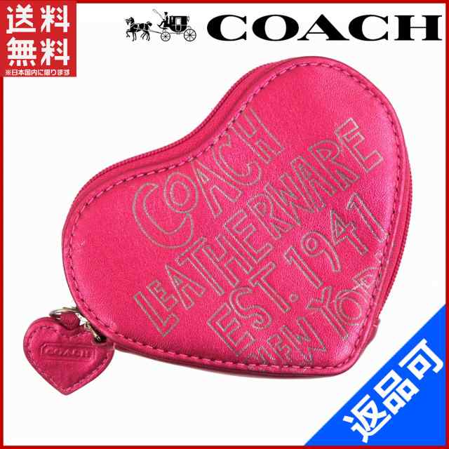 コーチ 財布 COACH コインケース ハート型 ピンク 即納 【中古】 X15463｜au PAY マーケット