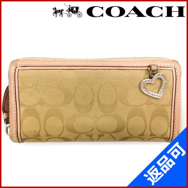 コーチ 財布 Coach 長財布 ラウンドファスナー財布 ベージュ ピンク 即納 中古 X16846の通販はau Pay マーケット Brands