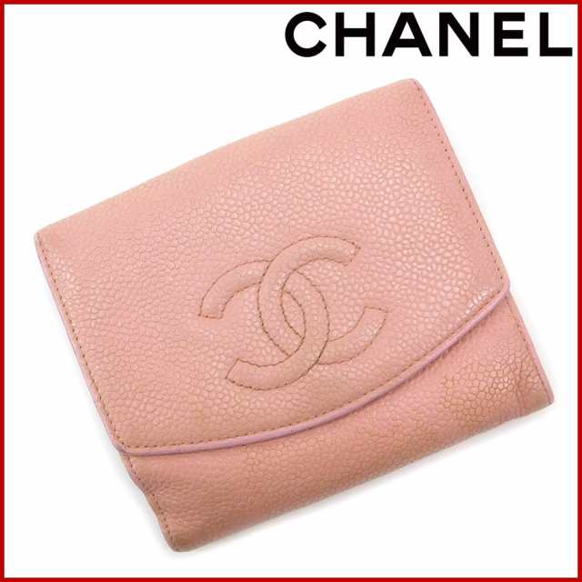 シャネル 財布 Chanel 二つ折り財布 Wホック財布 ピンク 激安 即納 中古 X5324の通販はau Wowma Brands