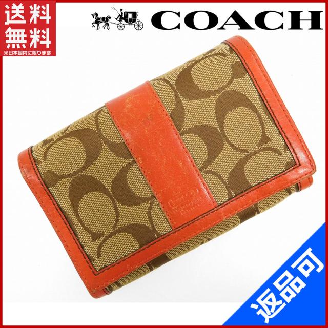コーチ 財布 Coach 二つ折り財布 L字ファスナー財布 ベージュ ブラウン オレンジ 人気 激安 中古 X5399の通販はau Pay マーケット Brands