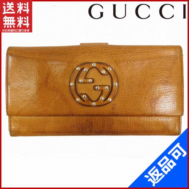 グッチ 財布 Gucci 長財布 Wホック 二つ折り インターロッキングg ライトブラウン シルバー 人気 激安 中古 X6924の通販はau Pay マーケット Brands