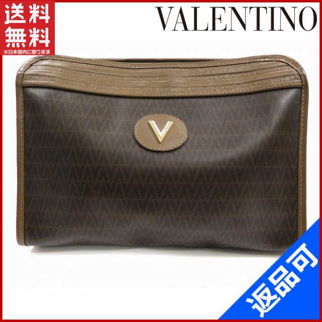 ヴァレンティノ バッグ VALENTINO セカンドバッグ ポーチ ブラウン系×ゴールド×シルバー 人気 激安 【中古】 X7695の通販は