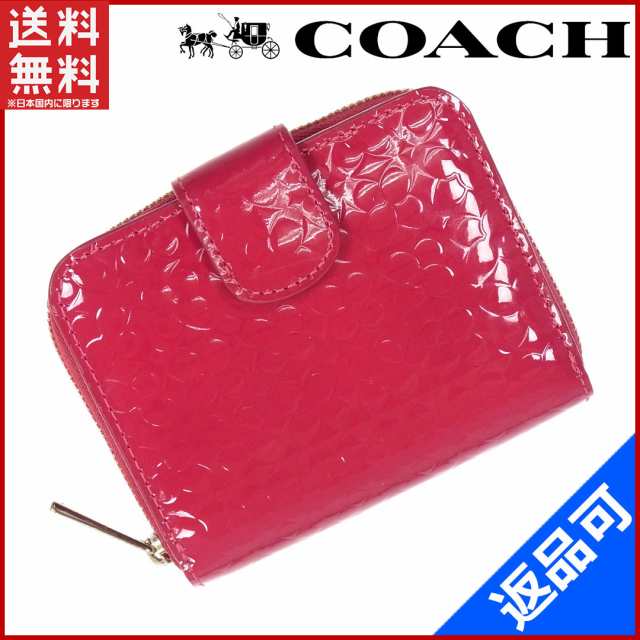 コーチ 財布 COACH 二つ折り財布 ラウンドファスナー財布 ルビー 良品 人気 【中古】 X8268|au PAY マーケット