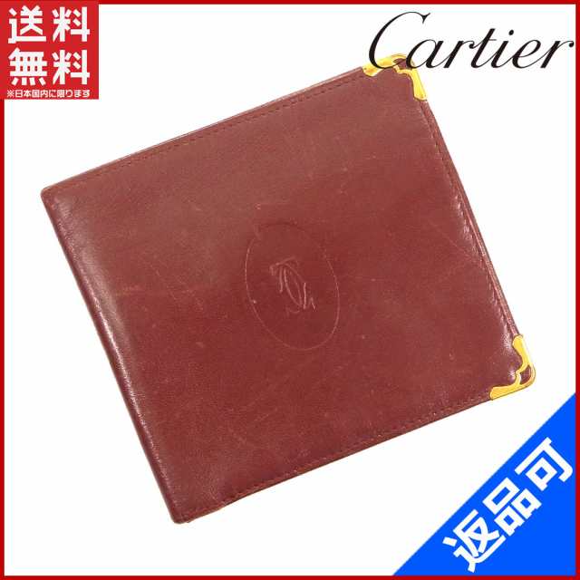 11cm横【極美品】カルティエ cartier マストライン　札入れ  ボルドー　人気