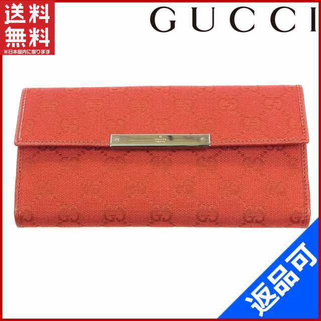 グッチ 財布 GUCCI 長財布 レッド 美品 即納 (未使用品) X8612